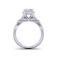 Twisted shank infinity vintage style Princess halo 5.4mm engagement ring 1307T