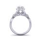 Twisted shank infinity vintage style round halo 5.4mm engagement ring 1307V