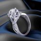 Twisted shank infinity vintage style 3-stone 5.3mm engagement ring 1307X
