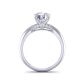 Diamond accented 4-prong solitaire unique  2mm engagement ring 1470SOL-A