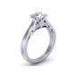 Unique 4-prong solitaire traditional cathedral 2.6mm engagement ring 1470SOL-E