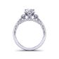Vine inspired  Princess-cut three-stone 2.3mm engagement ring 1509-3F