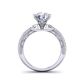 Micro-Pavé vintage style diamond  three-stone 3mm engagement ring 1510T-D
