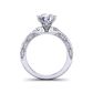 Tension set Modern vintage style  3-stone 2.8mm engagement ring 1510T-E