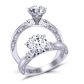  Three-stone solitaire minimalist contemporary 2.8mm engagement ring 1510T-F 