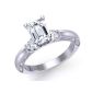 Emerald-cut solitaire unique vintage inspired 2.8mm engagement ring 1510T-K