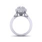 Floral diamond engagement ring 3 stone unique pave 1517FL-3K