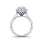 Edwardian Style cathedral flower halo engagement ring 1517FL-G
