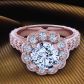 One-Of-A-Kind intraicate band flower cathedral diamond engagement ring 1517FL-R
