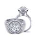  Art Deco style cathedral halo flower inspired double halo engagement ring 1519FL-A 