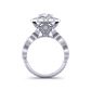 Rose inspired flower halo diamond engagement ring 1519FL-C