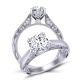  Unique double prong solitaire vine inspired 3mm engagement ring 1529SOL-B 