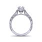 Unique double prong solitaire vine inspired 3mm engagement ring 1529SOL-B