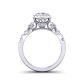 Princess-cut 3-stone vintage style halo gold 3mm engagement ring 1538M-3M
