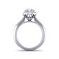 Minimalist artisan solitaire halo round 3.3mm engagement ring 1538SOL-A