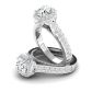 Pavé  set cathedral victorian inspired halo diamond engagement ring WIST-1517-F 