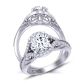  vintage Inspired Artisan Milgrain Halo Engagement Ring Setting AUTM-1317H-KH 