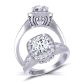  Custom vintage inspired halo diamond ring HEIR-1129-B 