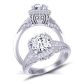  Art Deco Rollover cushion halo diamond engagement ring HEIR-1129-T 
