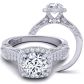  Filigree vintage Inspired halo diamond pavé   engagement setting HEIR-1140-A 