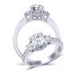  Designer Vintage style pavé three-stone diamond ring HEIR-1345-3C 