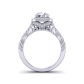 Antique filigree victorian style halo round diamond engagement ring HEIR-1345-HC