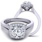  Modern Vintage inspired Split shank cathedral style halo diamond ring HEIR-1476-A 