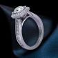 Graduated diamond band halo engagement ring HEIR-1476-E