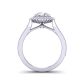 Milgrain pavé flower inspired halo diamond engagement ring HEIR-1539-HA