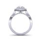 Twisted infinity band flower halo diamond engagement ring HEIR-1539-HB