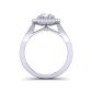 Minimalist tapered band vintage style halo engagement ring  HEIR-1539-HH