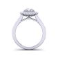 Princess-cut channel-set halo vintage style engagement ring HEIR-1539-HN