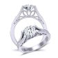  Double row pavé   set cathedral diamond engagement ring Mariposa-SE 
