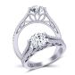  Split double-row scalloped pavé   diamond engagement ring  Mariposa-SF 
