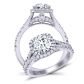  Split shank floating halo pavé   cathedral engagement ring PR-1470CH-A 