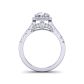 Double claw prongs pavé halo diamond engagement ring  PR-1470CH-F