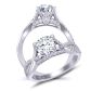  Infinity twisted band pavé  solitaire diamond engagement ring  PR-1470CS-F 