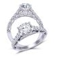  Contemporary luxury prong set  cathedral engagement ring  PRT-1470-TK 