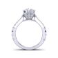 Graduated diamond slim band u-cut pavé side diamond solitaire 2.6mm engagement ring SW-1450-B
