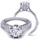  Swan inspired elegant tapered shank cathedral style eight-prong 2mm engagement ring SW-1450-D 