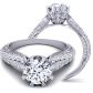  8-prong luxury pavé-set round diamond 3.5mm engagement ring SW-1450-H 