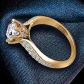 Custom micro pavé swan inspired round diamond ring SW-1450-M
