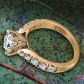 Tapered U cut petite pavé crown diamond engagement ring SW-1450-N