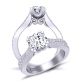  Tapered shank micro-pavé   double prong round 3.6mm engagement ring SWAN-1149-C 