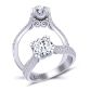  Custom designed micro-pavé   graduated diamonds round 3.5mm engagement ring SWAN-1149-E 