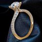 Petite Modern surface pavé custom diamond engagement ring SWAN-1176-B