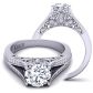  Designer cathedral style pavé  diamond engagement ring SWAN-1178-A 