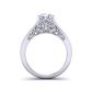 Designer cathedral style pavé diamond engagement ring SWAN-1178-A