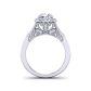 Contemporary pave swan inspired hgh profile halo engagement ring SWAN-1178-HB