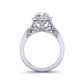 Feminine elegant twsited band halo pave diamond ring SWAN-1178-HF